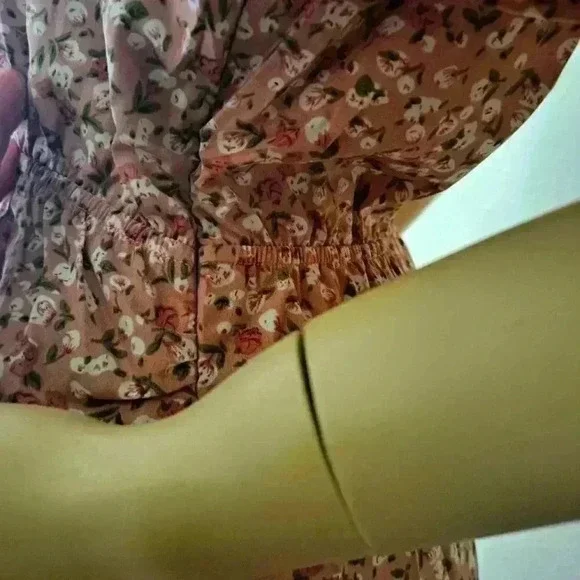 FLORAL DRESS WISHLIST DITSY HANDKERCHIEF MAUVE MEDIUM - Picture 7 of 11